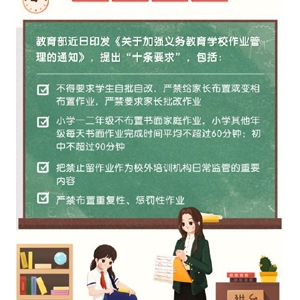 小学一二年级不布置书面作业！教育部发布中小学生作业管理十条要求 ... ... ...