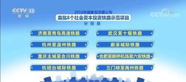 我国已批准8个社会资本投资铁路示范项目 汉十高铁与济青高铁已建成通车 ...