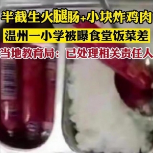 某小学伙食曝光，看的人很心酸，家长：伙食费用在哪里了