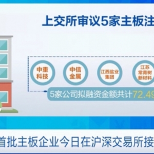 注册制首批主板企业今日在沪深交易所接受审议