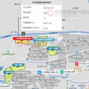 湖州长兴龙山新区中心 1.2低密地块挂牌 丰富教育资源加持