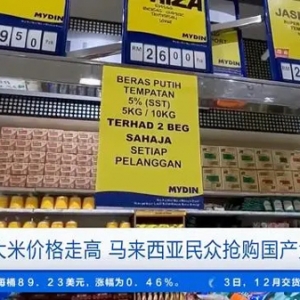 进口米价上调 马来西亚出现国产大米抢购潮