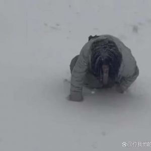 山东烟台暴雪中，女大学生考完4级后手脚并用爬回寝室